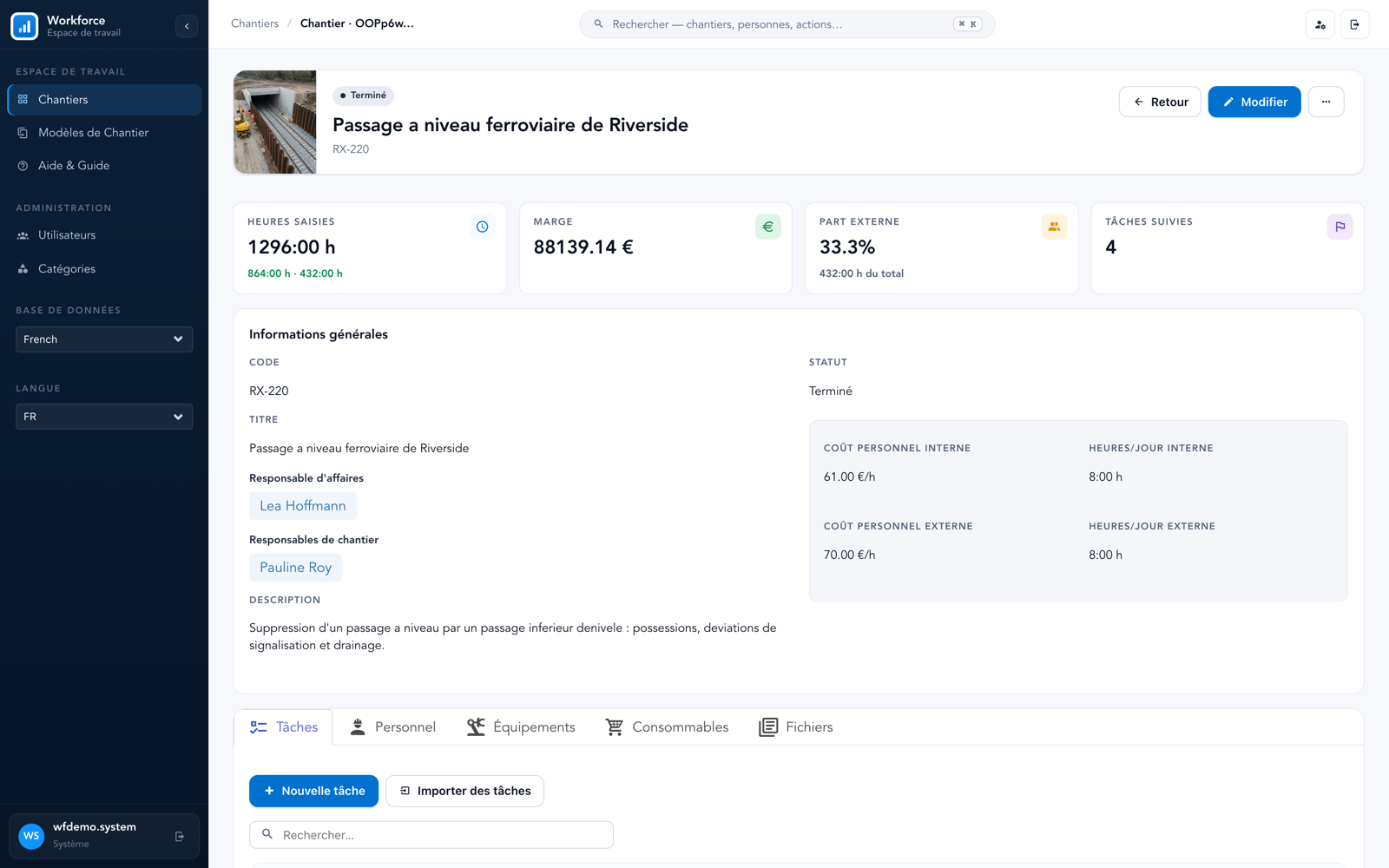 Smart Construction Management — Tasks, people, machines, materials
